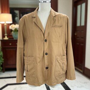 Chouyatou Mens Khaki/Tan Casual Blazer Jacket XL Workwear Utility Chore Coat